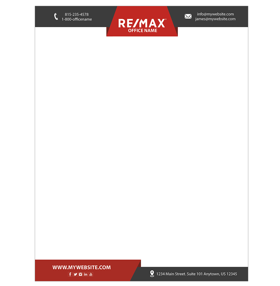 Remax Letterheads, Remax Realtor Letterheads, Remax Agent Letterheads, Remax Office Letterheads, Remax Broker Letterheads