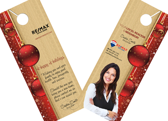 Remax Holiday Door Hangers, Remax Christmas Door Hangers - Remax Business Card