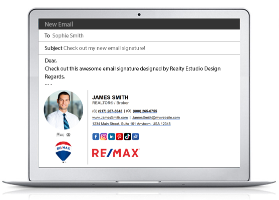 Remax HTML Email Signatures | Remax Clickable Email Signatures, Remax HTML Email Signature Templates, Remax Email Signatures