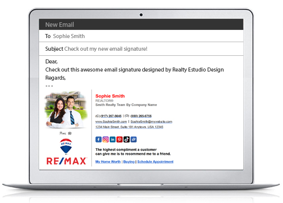 Remax HTML Email Signatures | Remax Clickable Email Signatures, Remax HTML Email Signature Templates, Remax Email Signatures